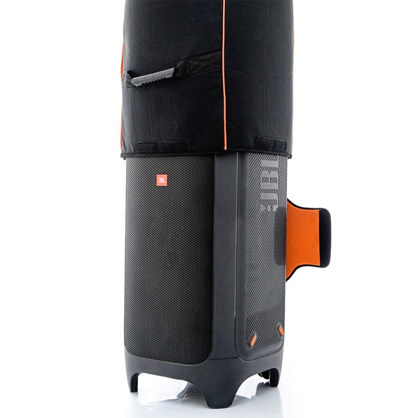 suitcase with bolsa on top
