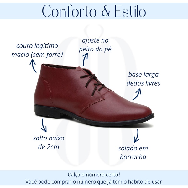 Bota Oxford Feminina De Couro Legitimo Bordo Porto 240 02 Universo Bubble