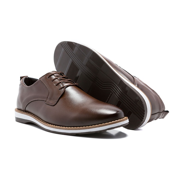 Sapato Social Derby Lightness em Atacador - Capuccino | FRANSHOES