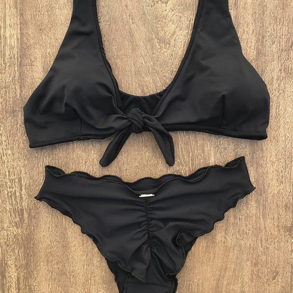 cropped de amarrar na frente preto