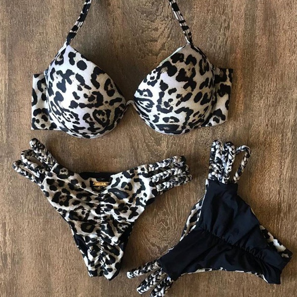 Biquíni meia taça onça Clearance