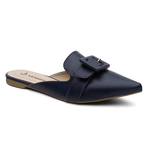mule feminino azul marinho