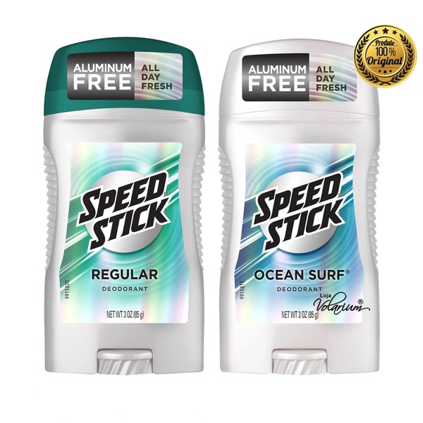 Kit 2 Desodorante Speed Stick Regular e Ocean Surf Sem Aluminium Grande 85g