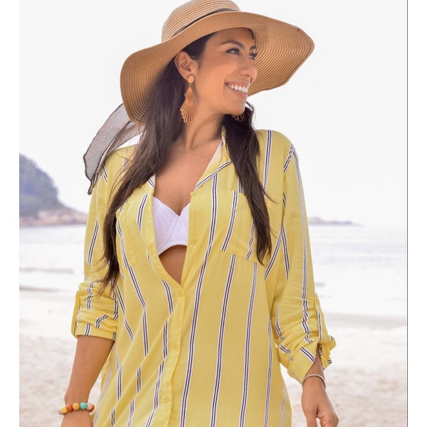 Camisa de praia feminina clearance