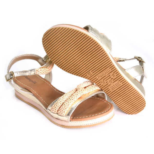 sandalia pampili dourada