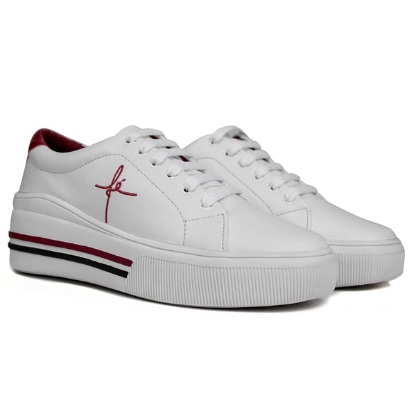 tenis branco plataforma alta