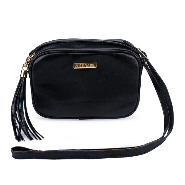 Bolsa Zuí Brasil Transversal Quadrada Preto Bril | ZUÍ BRASIL