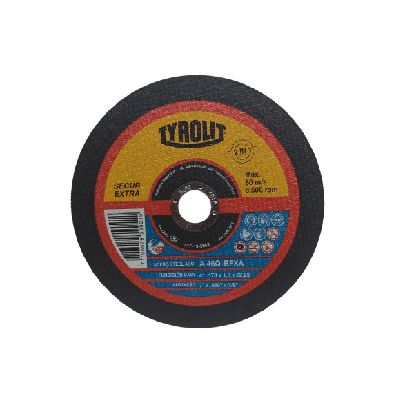  Disco Corte Tyrolit Secur Inox 178 x 1,6 x 22,2 A46q-bfxa C/ 25