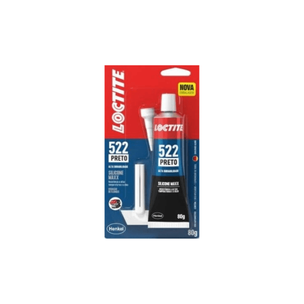 Cola Silicone Maxx Black 522 Loctite 80g Alta Durabilidade