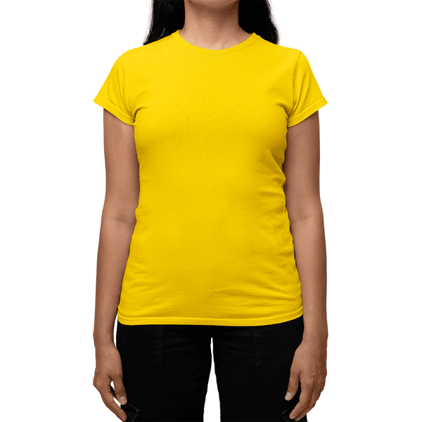 Camiseta Feminina (Babylook) 100% Algodão 30.1 Amarela