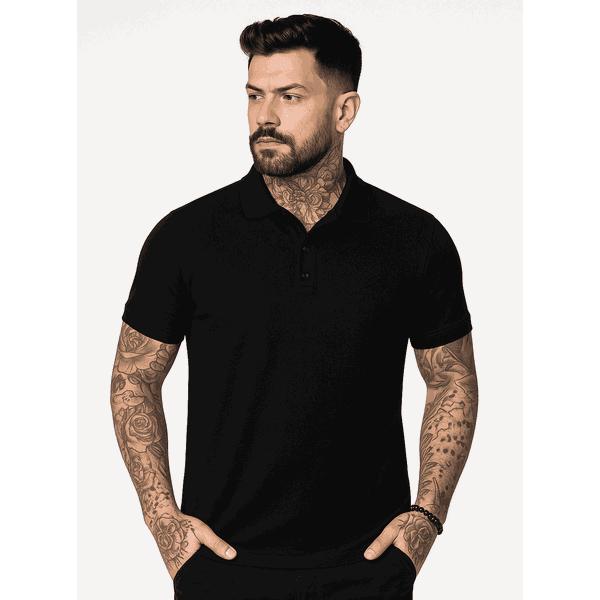 Camisa Gola Polo Piquet Preta 