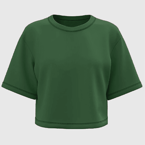 Cropped Feminino Oversized 100% Algodão 30.1 Verde Musgo