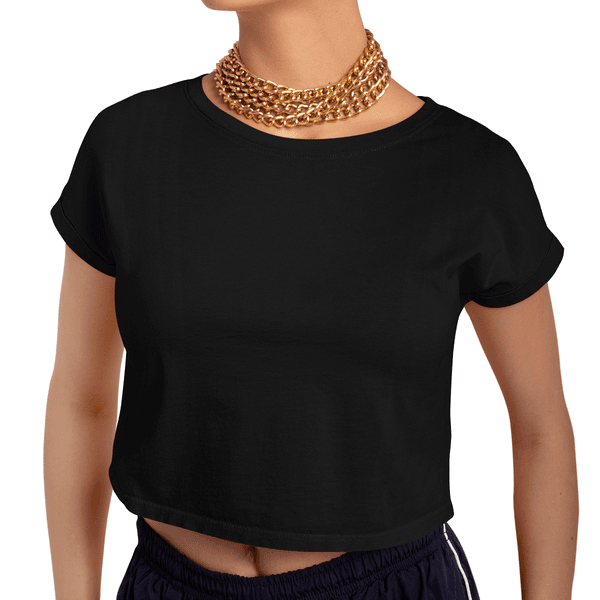 Cropped Feminino 100% Algodão 30.1 Preto