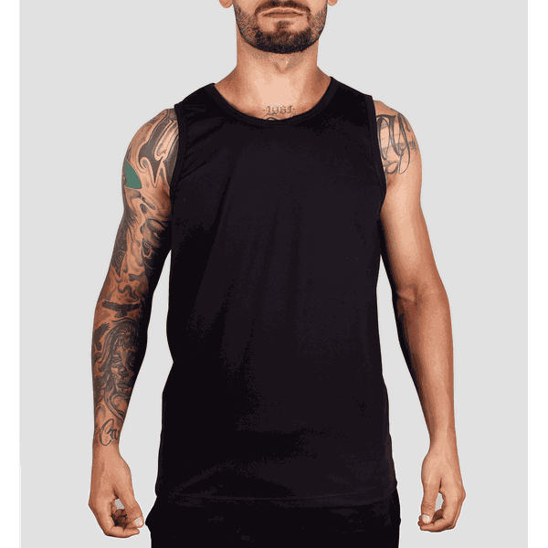 Regata Masculina 100% Algodão 30.1 Preto
