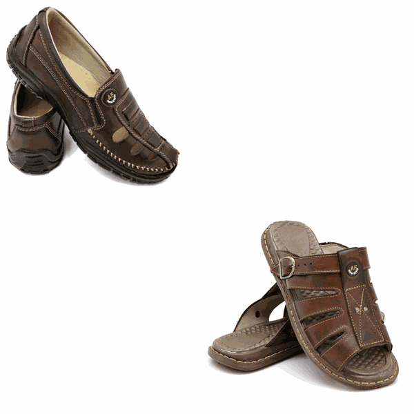 Kit 2 pares Sapatilha Mocassim e Sandália Anti Stress 