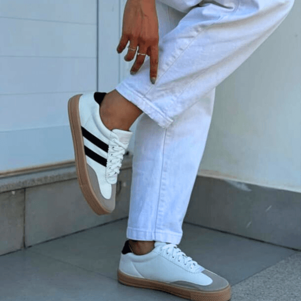 Tênis Feminino Casual Samba Sintético Branco e Preto - Byara