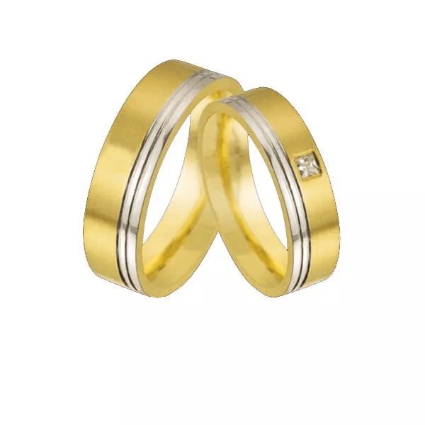 Aliança Duas Cores De Ouro 18k - AE-CB-45 - Alianças Exclusivas