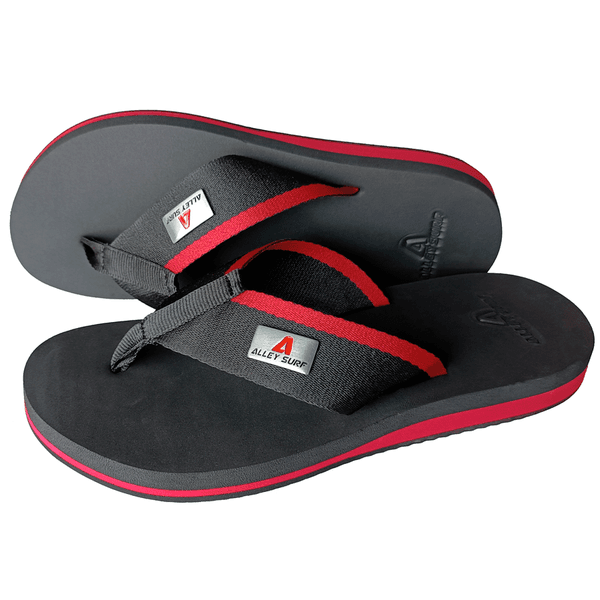 Chinelo ortopédico plus size entre sola e salto vermelho Alley Surf