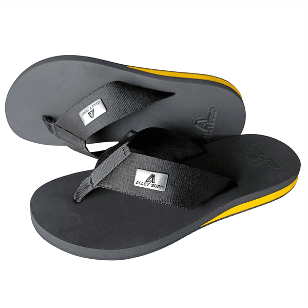 Chinelo ortopédico tamanho grande Alley Surf salto amarelo