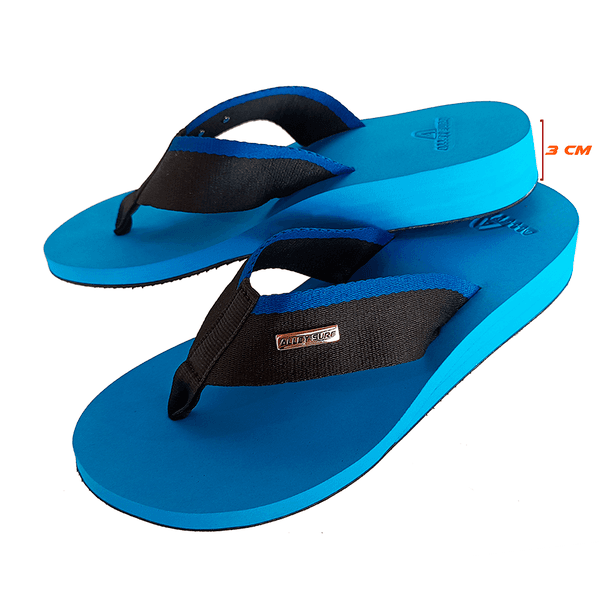 Chinelo ortopédico para esporão salto de 3cm anabela Azul