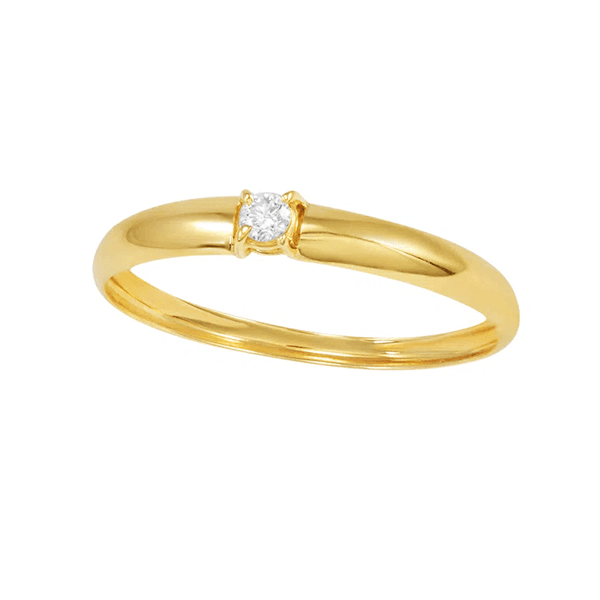 Anel de Noivado em Ouro 18k com Pedra e ZIrconia Disponivel em Todas as Cores