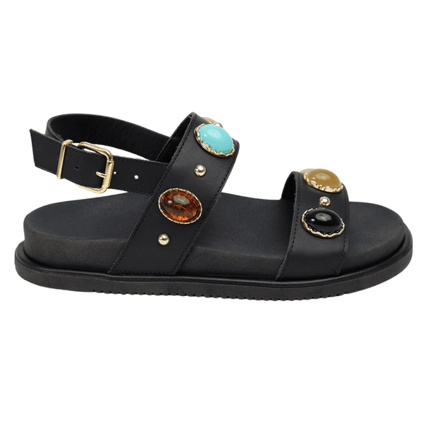 Papete Carol Couro Preto