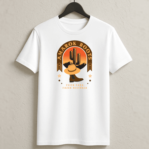 Camiseta Country 100% Algodão Feito Para Fazer História