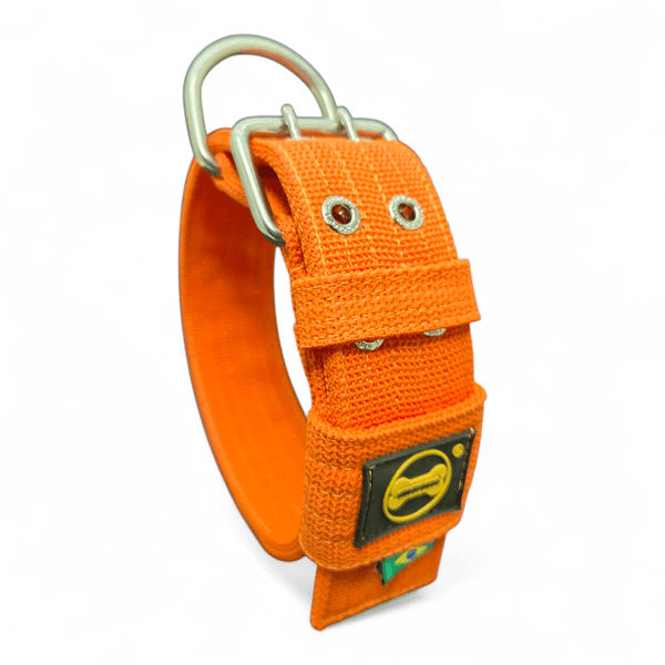 Coleira Para Cachorro Personalizada Laranja e Vermelho