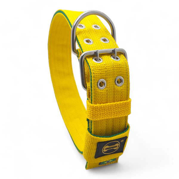 Coleira Para Cachorro Personalizada (Amarelo e Verde) Brasil