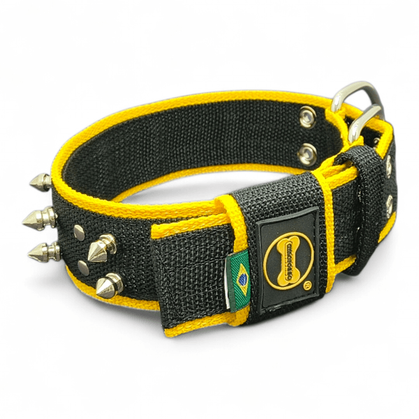 Coleira Amorosso Spike (preto e amarelo)