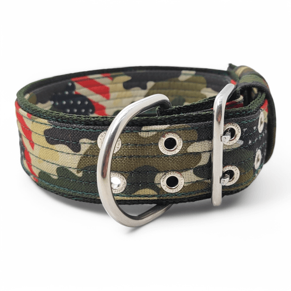 Coleira Amorosso® Camuflado USA Borda Verde Militar