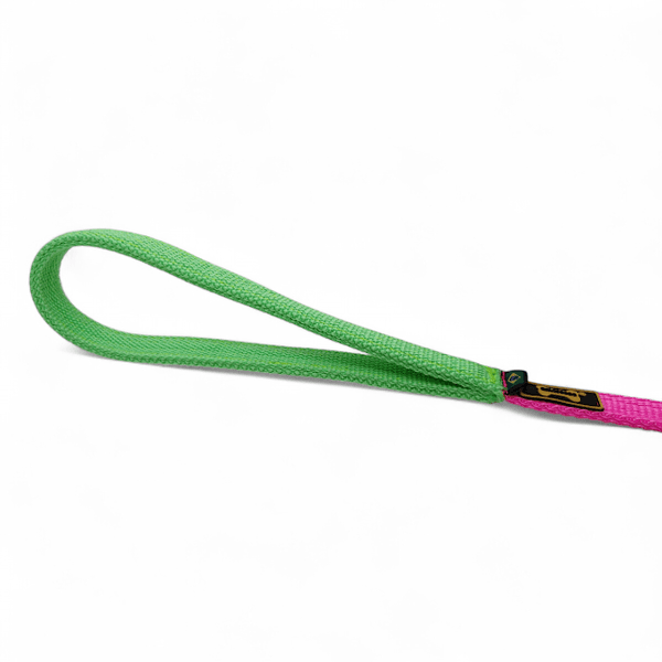 Guia de Passeio Cachorro 80cm Rosa E Verde Flúor