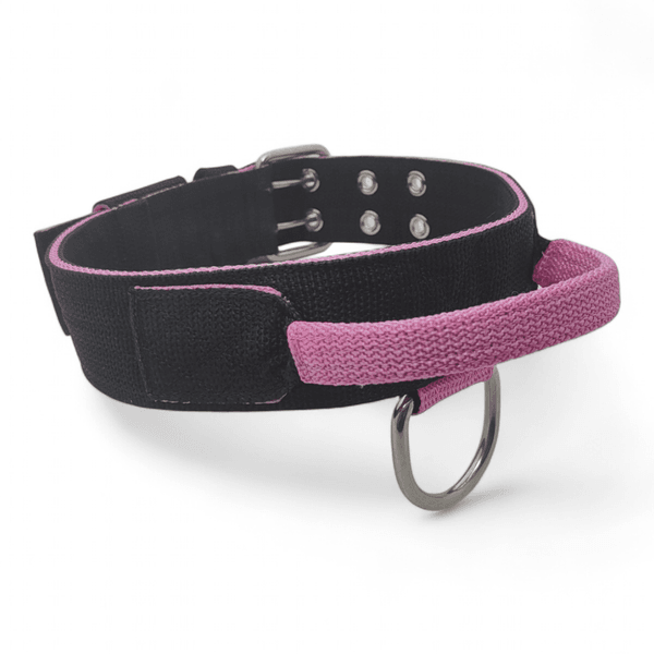 Coleira Para Cachorro Poderosso (Preto e Rosa)