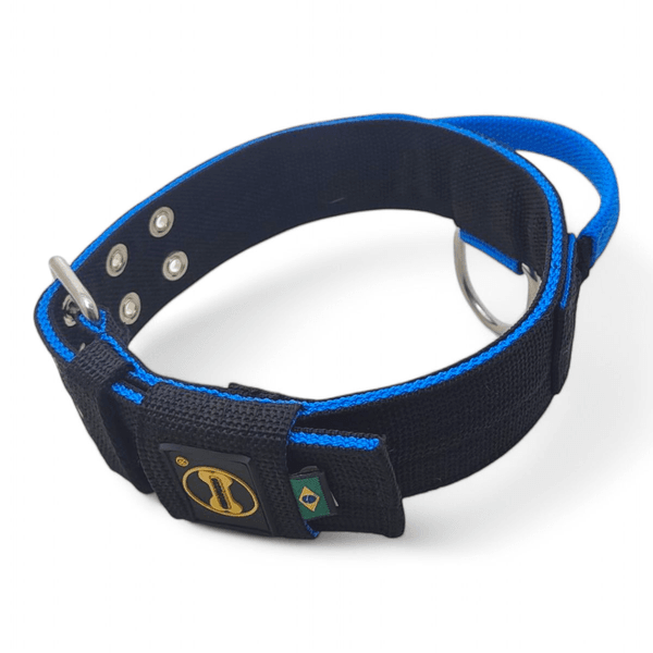 Coleira Poderosso Personalizada (Preto e Azul) 