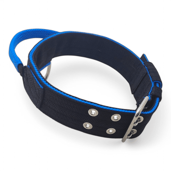 Coleira Poderosso Personalizada (Preto e Azul) 