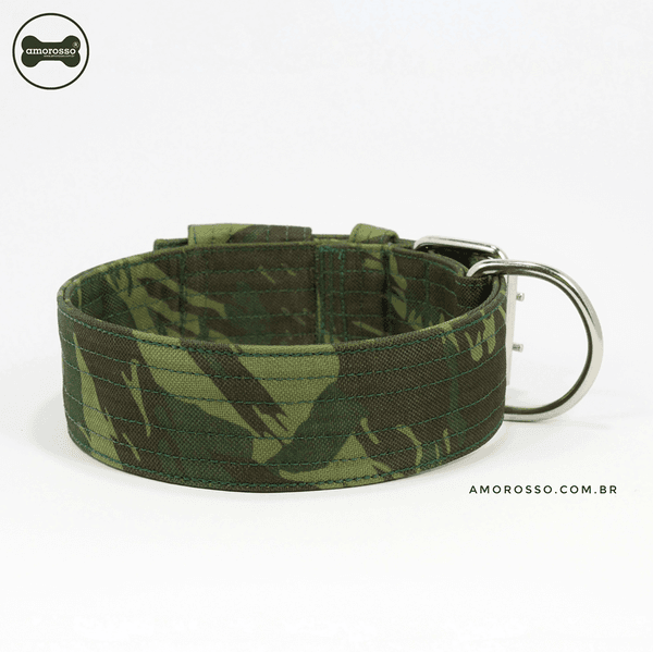 Coleira Amorosso® Camuflado Selva + Guia Curta 80cm