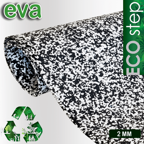 PALMILHA - EVA 2 Mm Cobertura ECO PRETO e BRANCO (90 x 87 Cm)