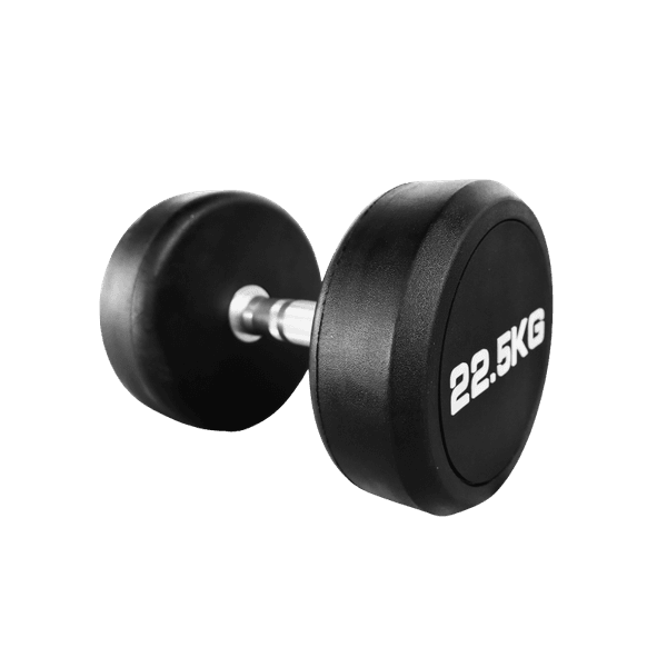 DUMBBELL REDONDO INJETADO 22,5 KG – PEGADA CROMADA RECARTILHADA