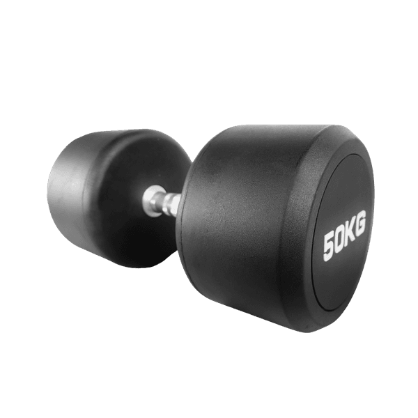 DUMBBELL REDONDO INJETADO 50 KG – PEGADA CROMADA RECARTILHADA