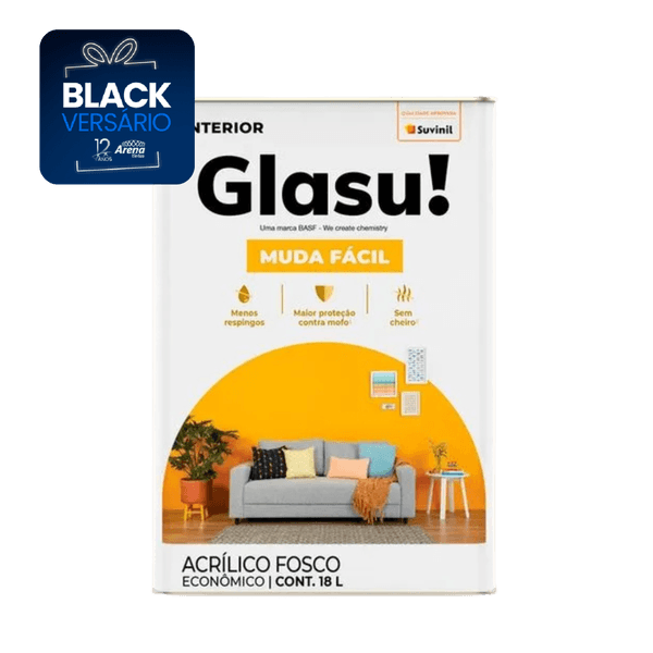 TINTA ACRÍLICA FOSCO MUDA FÁCIL AREIA 18L GLASU!