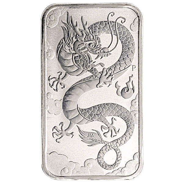 Moeda de Prata Perth Mint Silver Dragon 1oz 2019