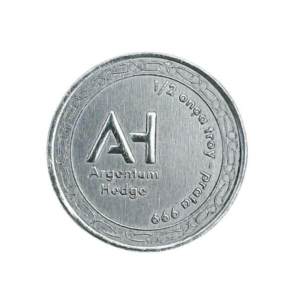 Moeda De Prata Argentum Hedge AgH 1/2 Ozt - Ag 999