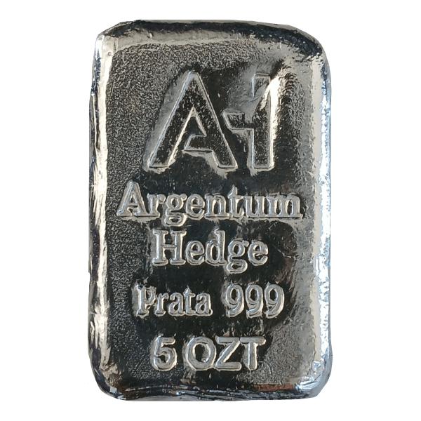 Barra de Prata Argentum Hedge 5 ozt - Poured Silver Ag 999
