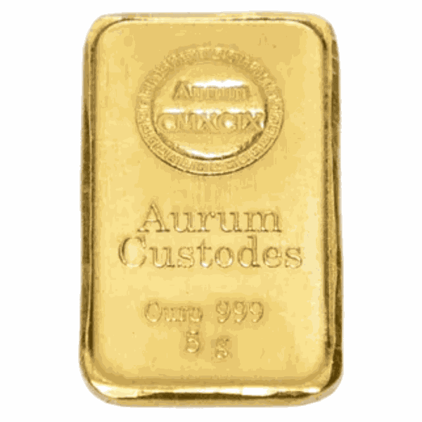 Barra de Ouro 5 g Aurum Custodes Aurum CMXCIX