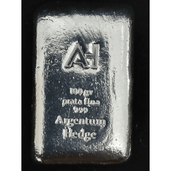 Barra de Prata Argentum Hedge 100 gr - Poured Silver Ag 999