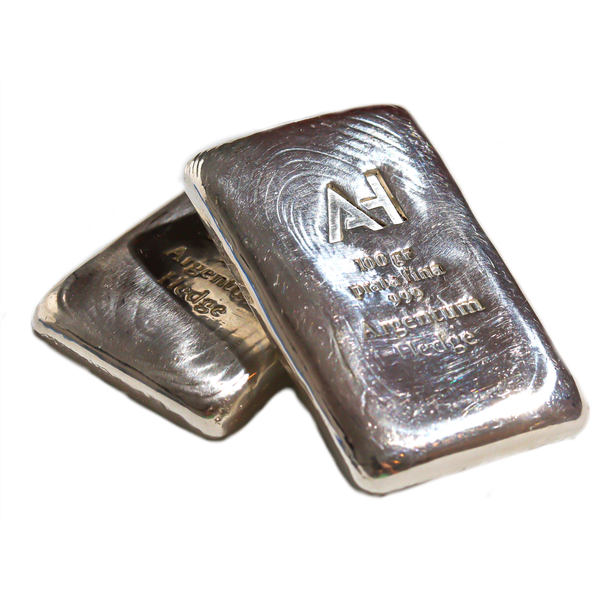 Barra de Prata Argentum Hedge 100 gr - Poured Silver Ag 999