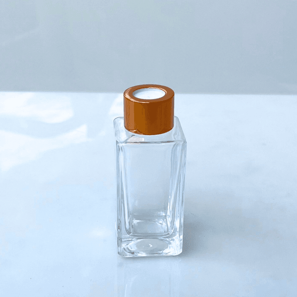 Frasco Aromatizador de Vidro Square Incolor 60ml - Cobre