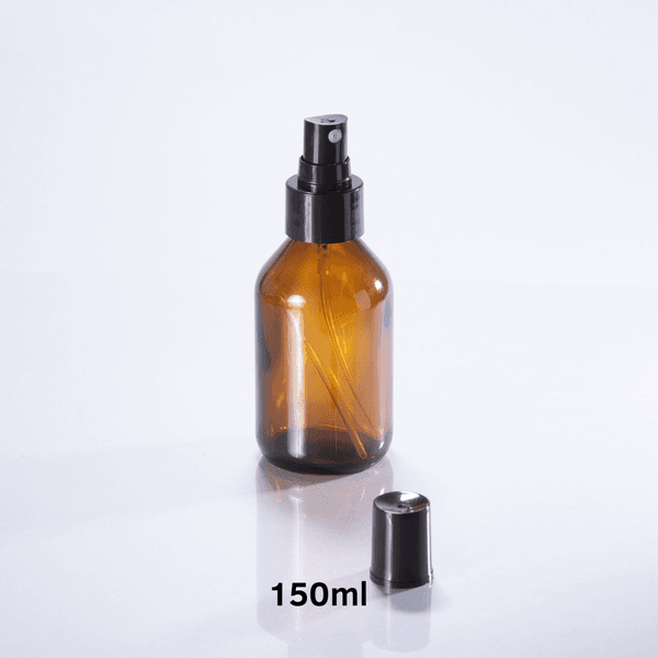 Frasco De Vidro Âmbar Válvula Spray 150ml - R24 - Preta