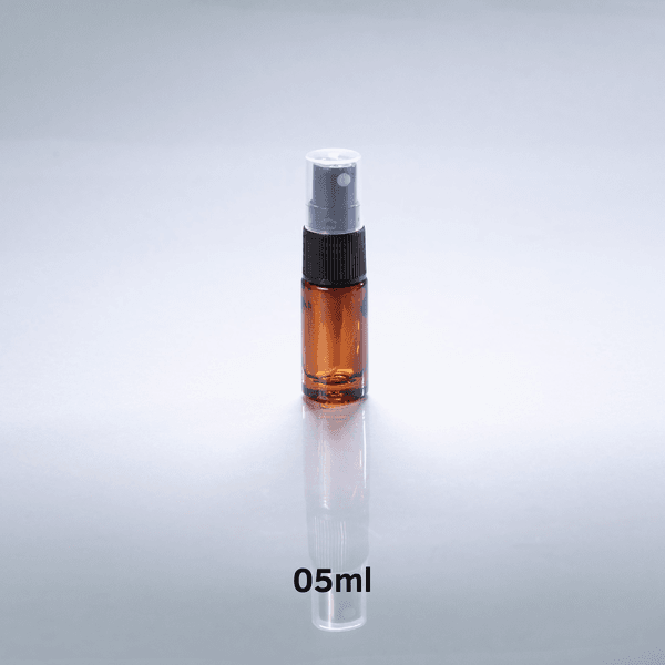 Frasco de Vidro Âmbar Spray Grosso 05ml - Preto