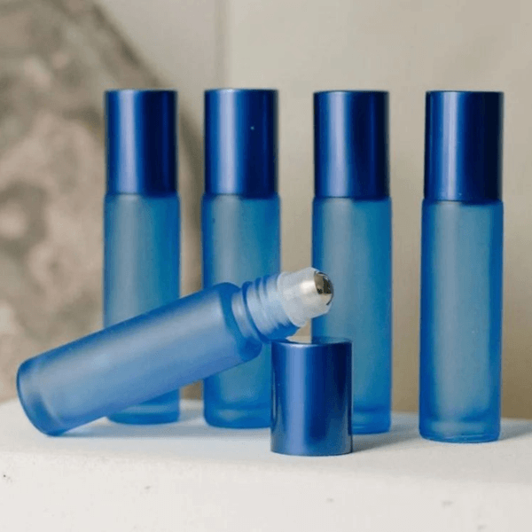 Frasco De Vidro Roll-on Grosso 10ml Kit c/3 - Azul
